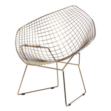 Load image into Gallery viewer, Fine Mod Imports Gold Wire Diamond Chair, Black, Set of 2 Chairs | Accent Chairs | Modishstore