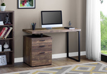 Load image into Gallery viewer, Brown Black Particle Board Hollow Core Metal Computer Desk By Homeroots | Desks | Modishstore