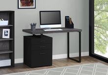 Load image into Gallery viewer, Brown Black Particle Board Hollow Core Metal Computer Desk By Homeroots | Desks | Modishstore - 14