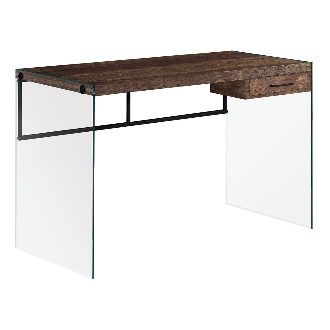 Brown Black Clear Particle Board Computer Desk By Homeroots | Desks | Modishstore
