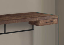 Load image into Gallery viewer, Brown Black Clear Particle Board Computer Desk By Homeroots | Desks | Modishstore - 2
