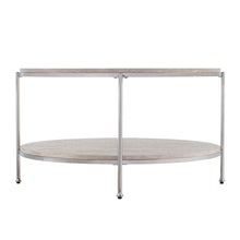 Load image into Gallery viewer, 33&quot; Chrome Faux Marble And Metal Round Coffee Table By Homeroots | Coffee Tables | Modishstore - 5