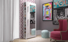 Load image into Gallery viewer, Accentuations by Manhattan Comfort Valencia 1.0 - 10 Shelf with 3 Hooks and Full Length Mirror Shoe Closet