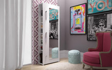 Load image into Gallery viewer, Accentuations by Manhattan Comfort Valencia 1.0 - 10 Shelf with 3 Hooks and Full Length Mirror Shoe Closet