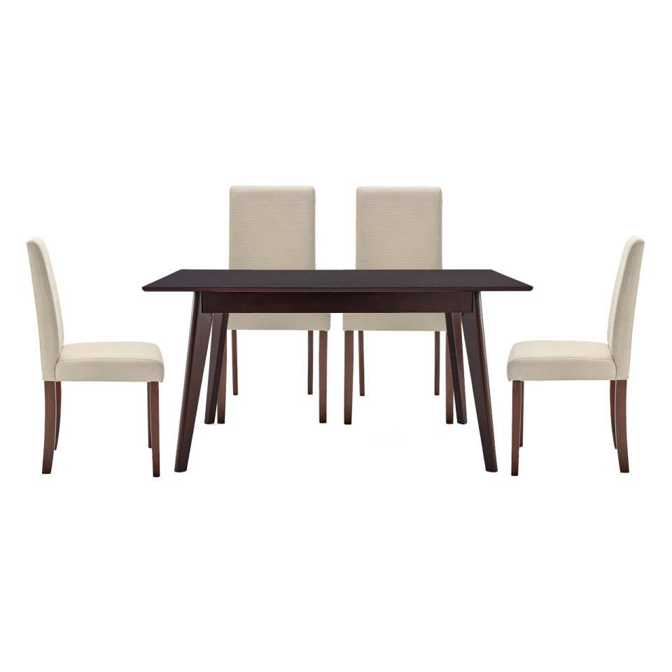 Modway Prosper 5 Piece Upholstered Fabric Dining Set | Dining Sets | Modishstore-2