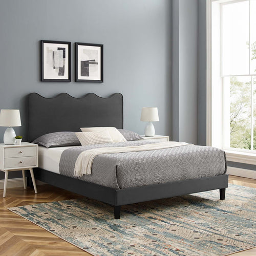 Current Performance Velvet Twin Platform Bed By Modway - MOD-6729-CHA | Beds |  Modishstore