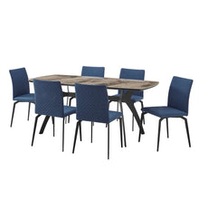 Load image into Gallery viewer, Andes and Lyon Blue Fabric 7 Piece Rectangular Dining Set By Armen Living | Dining Sets |  Modishstore  - 2