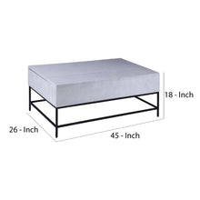 Load image into Gallery viewer, 46 Inch Lift Top Storage Mango Wood Coffee Table With Tubular Metal Base,Gray And Black By Benzara | Coffee Tables |  Modishstore  - 3