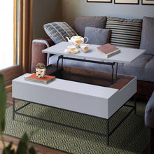 Load image into Gallery viewer, 46 Inch Lift Top Storage Mango Wood Coffee Table With Tubular Metal Base,Gray And Black By Benzara | Coffee Tables |  Modishstore 
