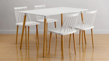 Load image into Gallery viewer, Vincent White Dining 5 Pc Set Spindle Chairs By Modholic | Dining Sets | Modishstore - 2